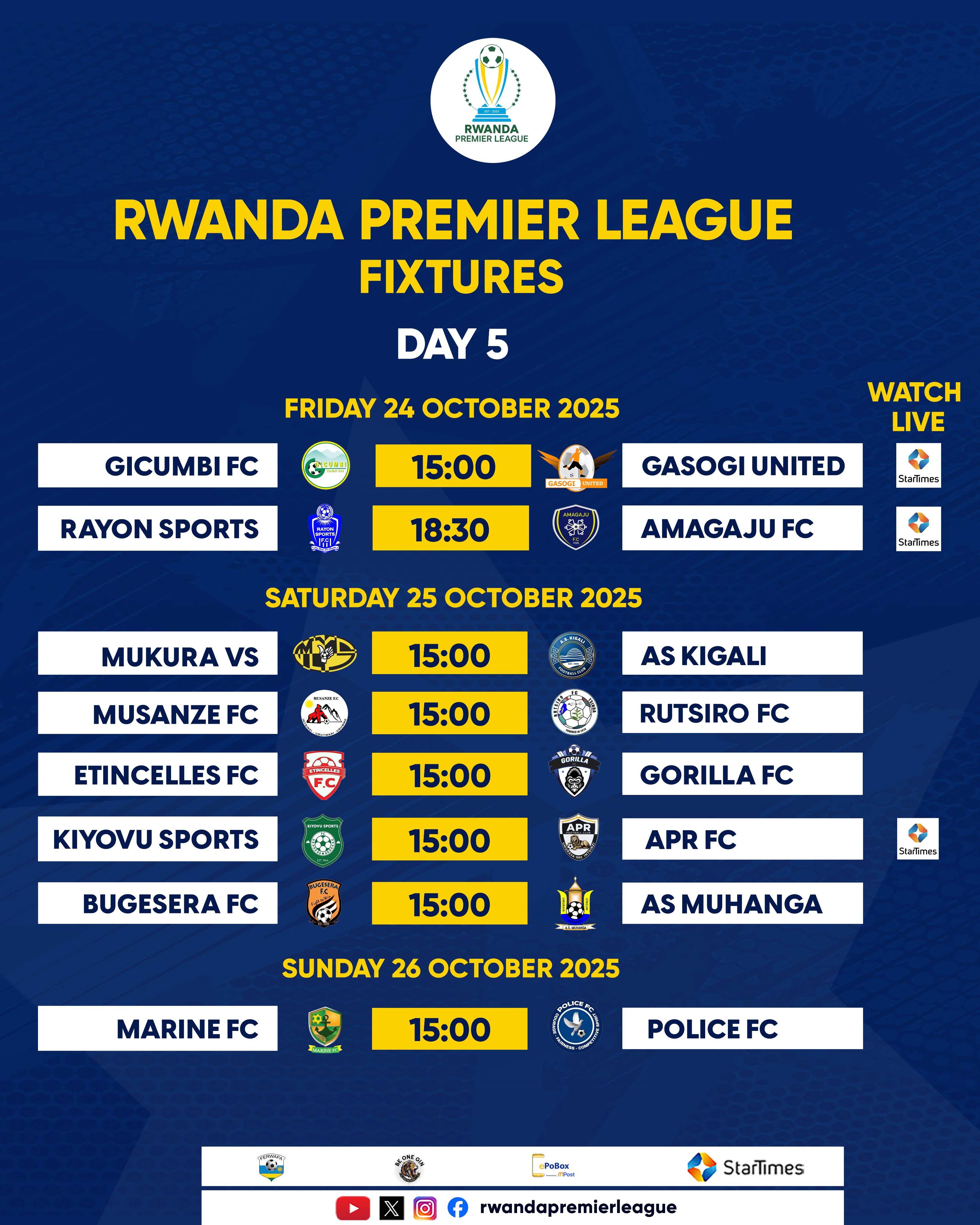 Shampiyona y'u Rwanda yagarutse guhera kuri uyu wa Gatanu.