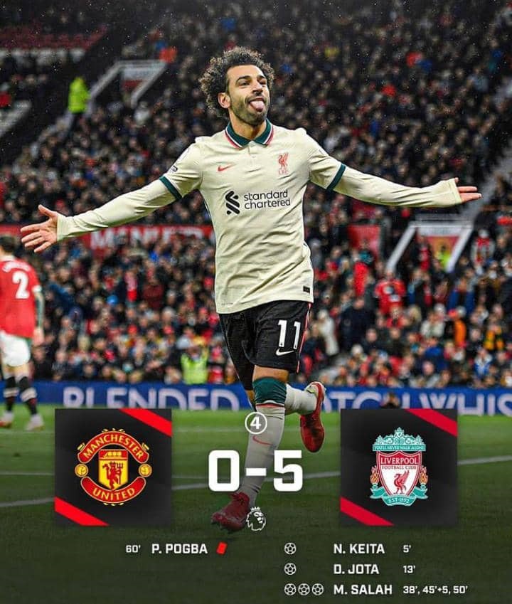 Ikipe ya Liverpool yandagaje Manchester United kuri Old Trafford
