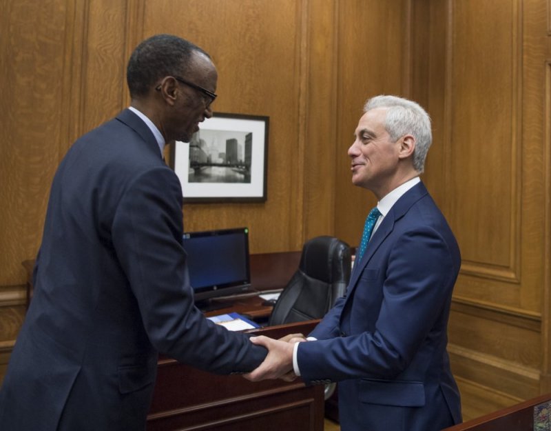 Perezida Kagame yagiranye ibiganiro na Emmanuel Rahm