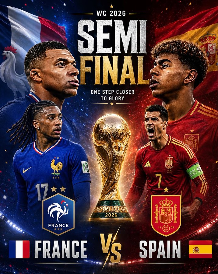 France na Espagne ziracakirana mu mukino wa 1/2 cy'Igikombe cy'Isi 2026: Mbappé na Yamal bahanganiye itike yerekeza ku mukino wa nyuma