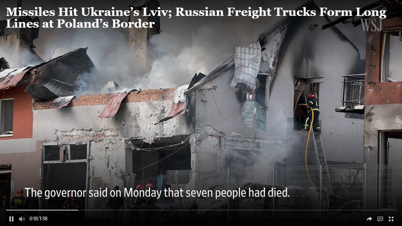 Ibitero by'uburusiya byahitanye 7 hakomereka 11 mu Mujyi wa Lviv